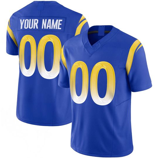 Discover West Coast Inspired Blue Yellow Football Jersey Custom Name Number Personalized Fan Shirt Game Day Gift for Men Women