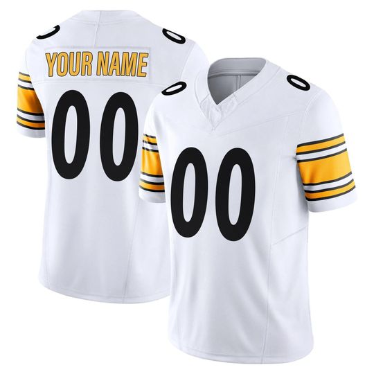 Discover Custom Football Jersey Personalized Name Number White Black Yellow Stitched Fan Shirt Gift