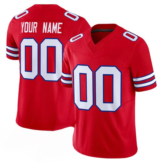Discover Buffalo Inspired Red Blue Football Jersey Custom Name Number Personalized Fan Shirt Game Day Gift