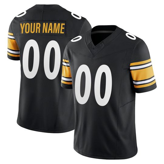 Discover Pittsburgh Football Jersey Personalized Name Number Black Yellow Stitched Fan Shirt Game Day Gift