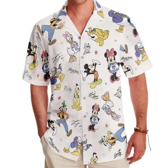 Discover Disney Mickey And Friends Sketch Hawaiian Shirt