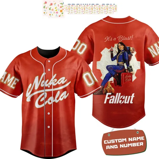 Nuka-Cola Falllout Personalized Baseball Jersey