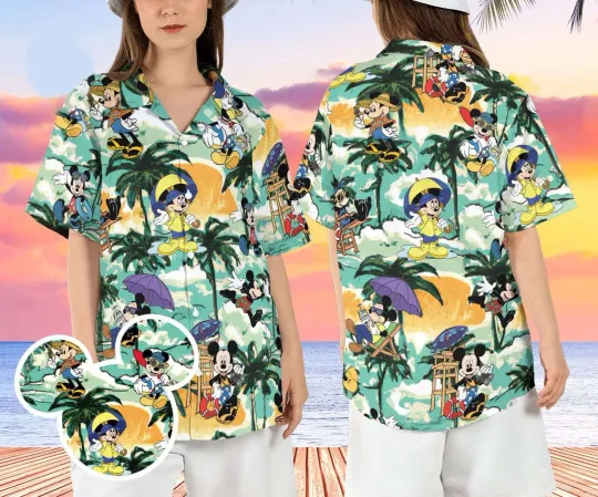Discover Disney Mickey Mouse Summer Vibes Tropical Beach Aloha Vacation Hawaiian Shirt