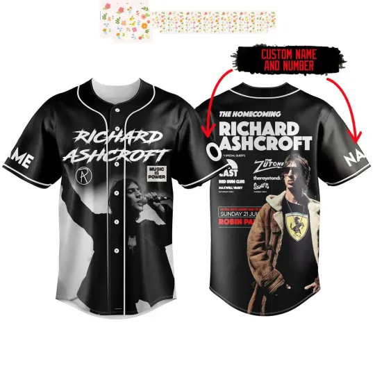 Discover Richard Ashcroft The Tour 2024 Homecoming Personalized Baseball Jersey