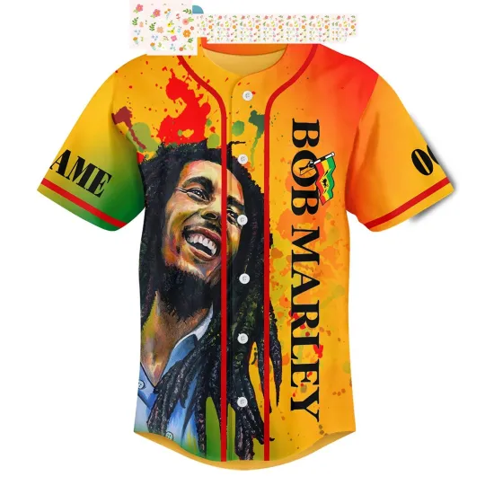 Bob Marley One Message Personalized Baseball Jersey