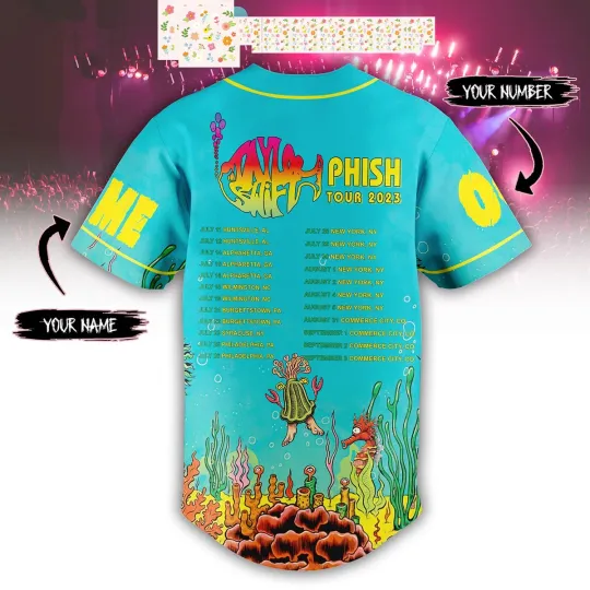Discover Phish Summer Tour 2023 Sea Design Personalized Baseball Jersey