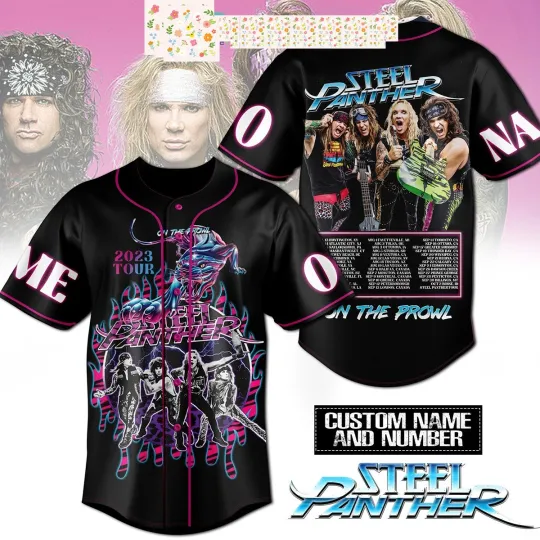 Discover Steel Panther On The Prowl Tour 2023 Personalized Baseball Jersey