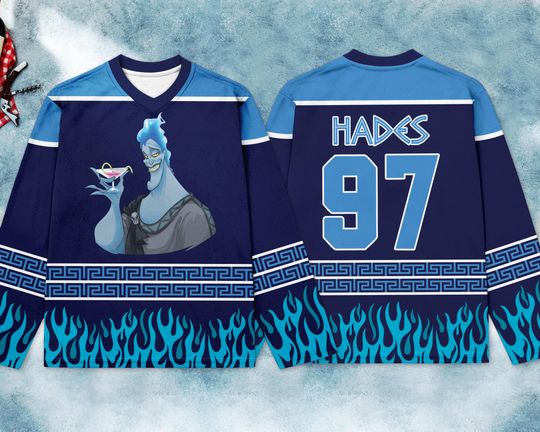 Discover Hades Villain Hockey Jersey, Disney Hockey Jersey, Hockey Fan Lover Gift, Hockey Team Outfit