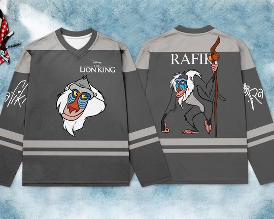 Discover Rafiki Lion King Hockey Jersey, Disney Hockey Jersey, Hockey Fan Lover Gift, Hockey Team Outfit