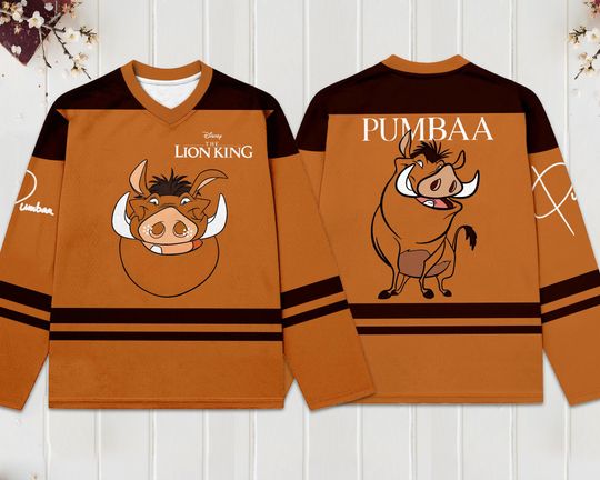 Discover Disney Pumba Hockey Jersey, Disney Hockey Jersey, Hockey Fan Lover Gift, Hockey Team Outfit