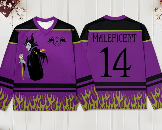 Discover Maleficent Hockey Jersey, Disney Hockey Jersey, Hockey Fan Lover Gift, Hockey Team Outfit