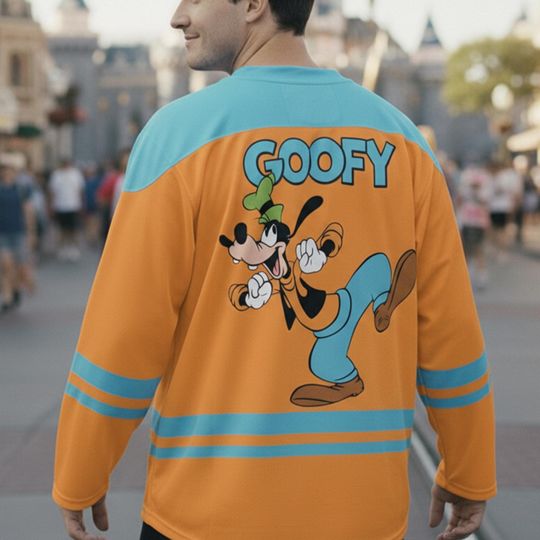 Discover Goofy Classic Big Face Ice Hockey Jersey, Disney Hockey Jersey, Hockey Fan Lover Gift, Hockey Team Outfit