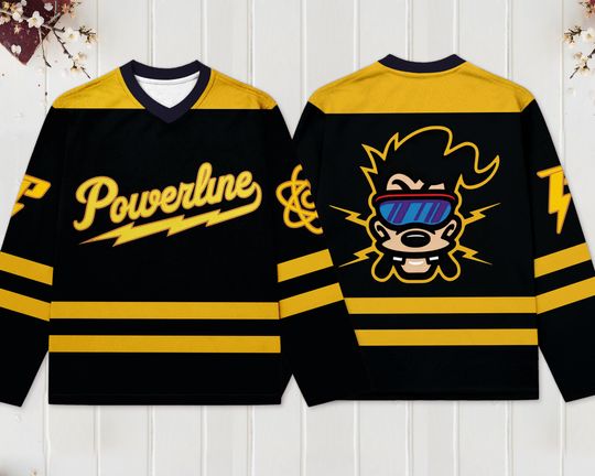 Discover Powerline Max Big Face Ice Hockey Jersey, Disney Hockey Jersey, Hockey Fan Lover Gift, Hockey Team Outfit