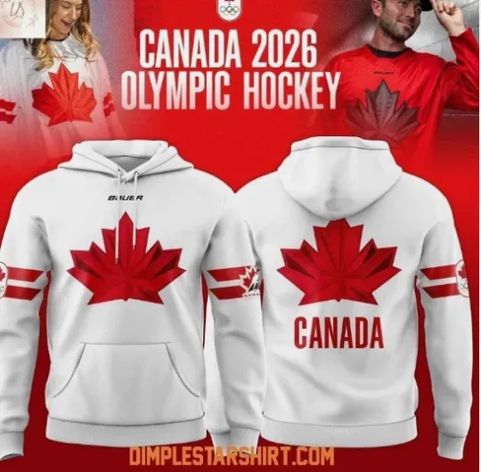 Discover Canada Olympic Hockey 2026 3D Aop White Hoodie