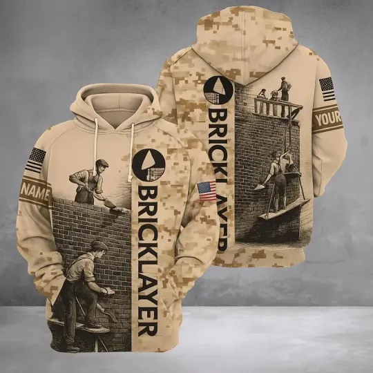 Discover Custom Bricklayer 3D Hoodie Personalized Masonry Worker Pullover
