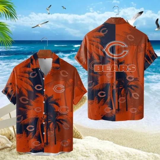 Discover Chicago Football Tropical Sunset Hawaiian, Gift For Fans, Gift For Friends