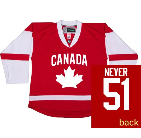 Discover Never 51 Canada Ice Hockey Jersey Sublimated Men’s