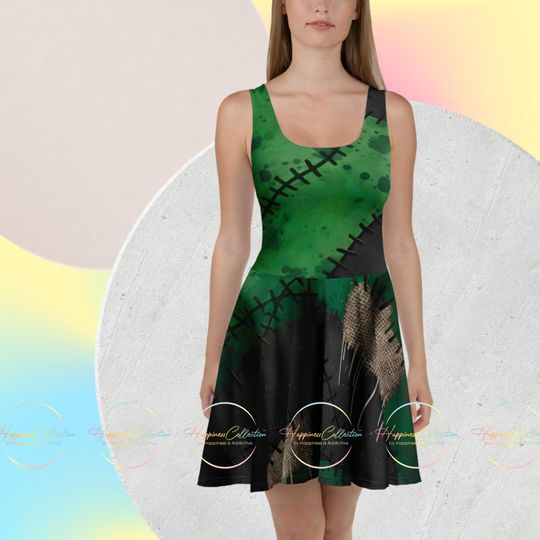 Discover Stitched Monster Women's Skater Dress, Spooky Disneybound Outfit