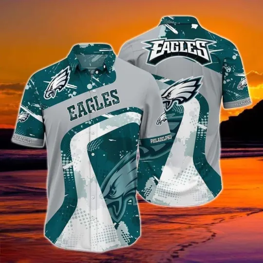 Discover Philadelphia Football Splatter Wave Hawaiian, Gift For Fans, Gift For Friends