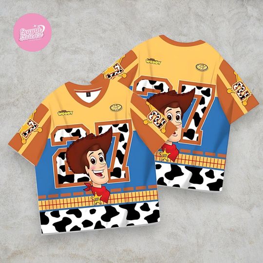 Discover Woody Toy Story Football Jersey Shirt, Disney Cartoon Sport Tee, Unisex Fan Gift, Game Day Top