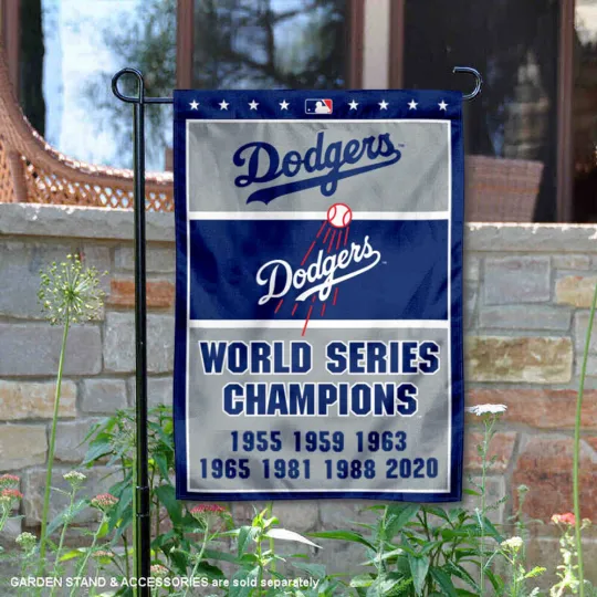 LA Dodgers 7-Time World Series Champions Flag Graden Flag