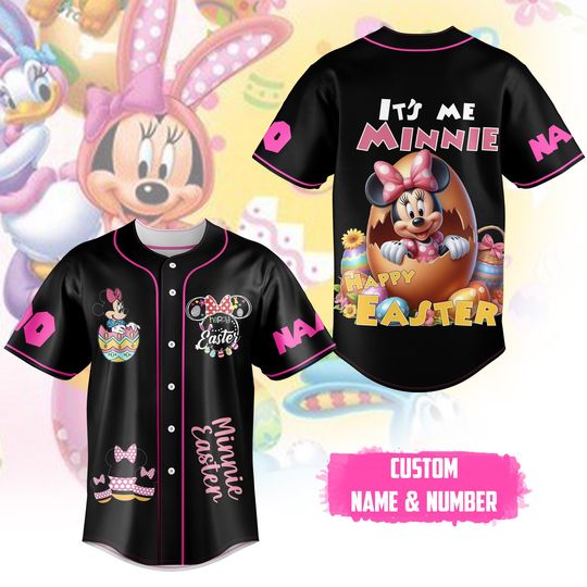 Discover Cartoon Easter Baseball Jersey, Personalized Easter Shirt, Dis-ney Easter Outfit, Girls Easter Shirt, Magic Kingdom Gift