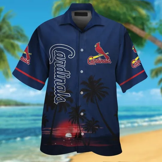 Discover St Louis Baseball Short Sleeve Button Up Tropical Hawaiian Shirt VER012