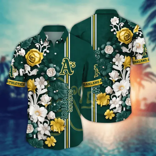 Discover Oakland Baseball Elegant Floral Hawaiian Gift For Fans, Gift For Friends