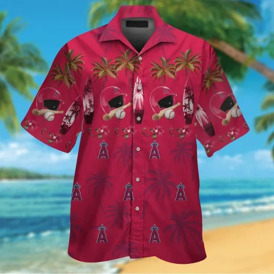 Discover Los Angeles Baseball Short Sleeve Button Up Tropical Hawaiian Shirt VER09