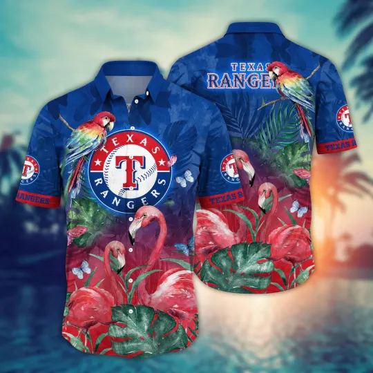 Discover Texas Baseball Short Sleeve Button Up Warmth Aloha Hawaiian Shirt
