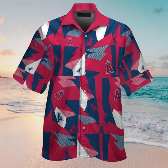 Discover Los Angeles Angels Short Sleeve Button Up Tropical Hawaiian Shirt VER07