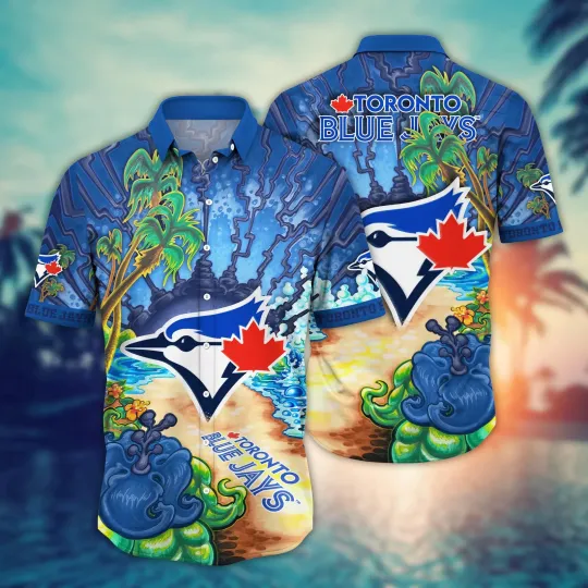 Discover Toronto Blue Jays Short Sleeve Button Up Conditioningtime Aloha Hawaiian Shirt