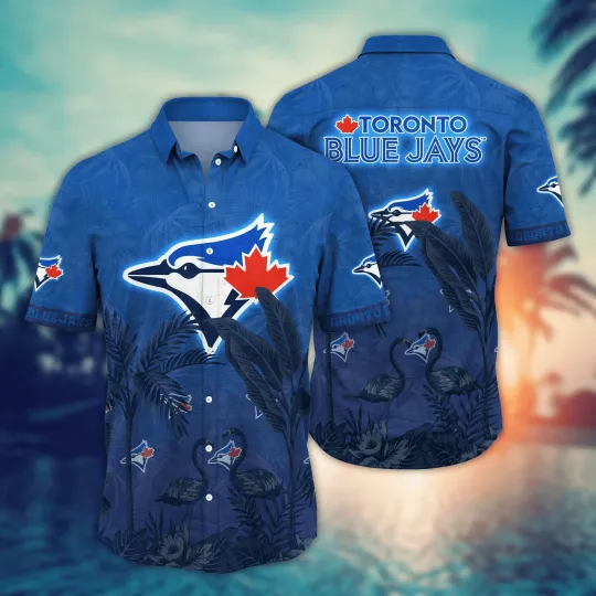 Discover Toronto Blue Jays Short Sleeve Button Up Temperaturestime Aloha Hawaiian Shirt