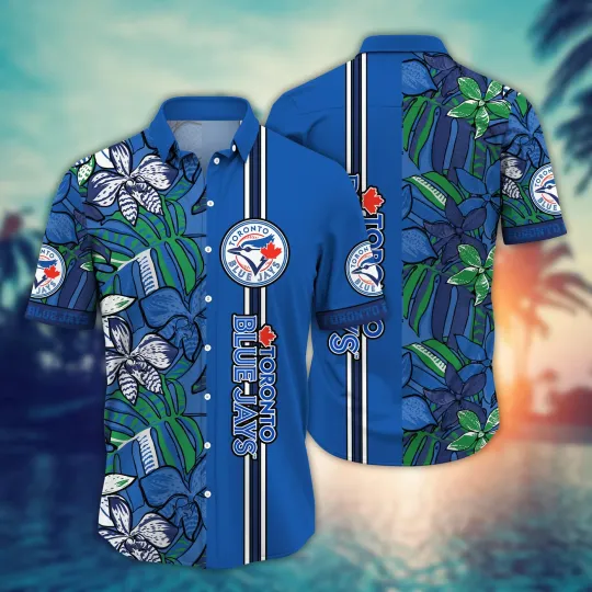 Discover Toronto Blue Jays Short Sleeve Button Up Daylight Aloha Hawaiian Shirt