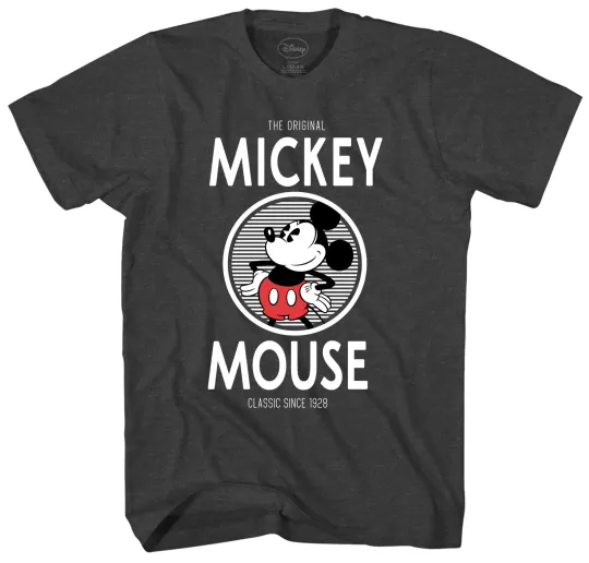 Discover Disney Mickey Mouse Men's Charcoal Heather T-Shirt