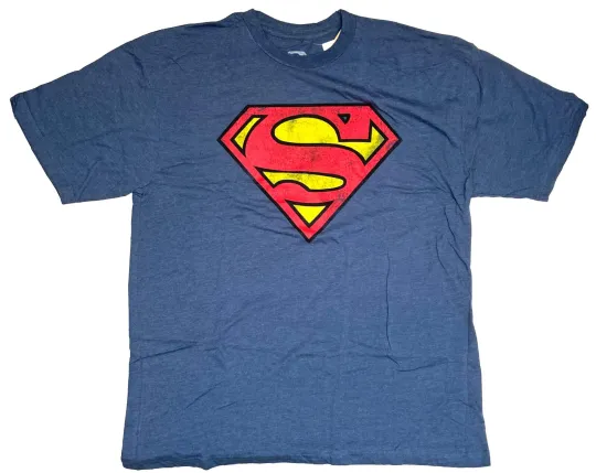 Discover DC Comics Superman Logo Men's Navy Heather T-Shirt