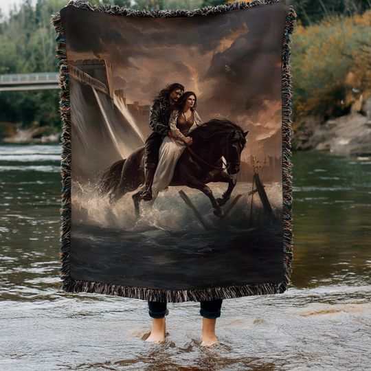 Discover Elide and Lorcan Woven Blanket Throne of Glass Sarah J Maas Kingdom of Ash Fantasy Couple Elorcan Bookish Gift Cozy Decor for Readers