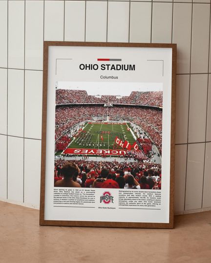 Discover Ohio State Buckeyes Poster - Stadium Wall Art, NCAA Football Print, Ohio Stadium Decor