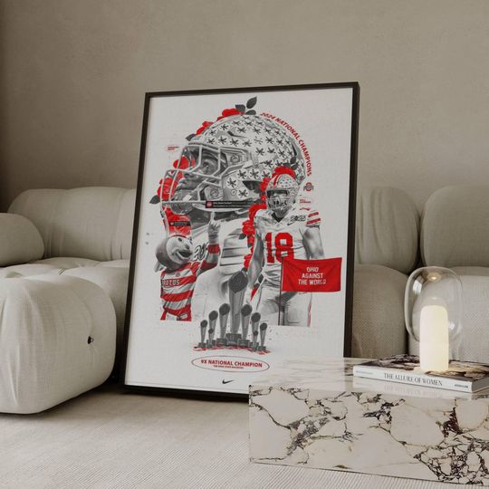 Ohio State Buckeyes 2024 Champions Poster College Football Wall Art