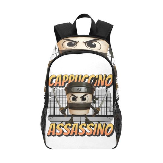 Discover Italian Brainrot Kids Backpack | Trendy Youth Streetcore, featuring Cappuccino Assassino