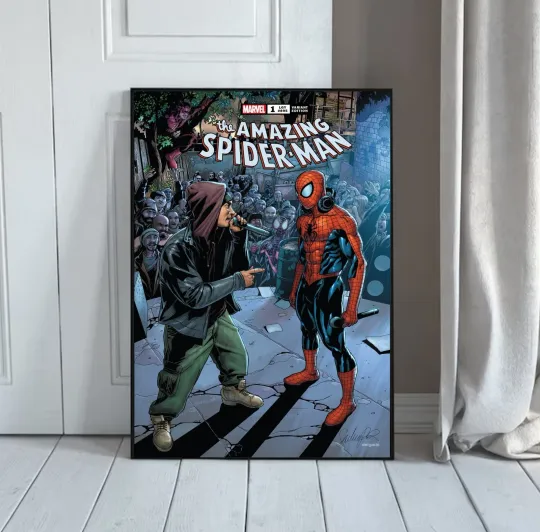Discover Spider-Man and Eminem Vertical Poster