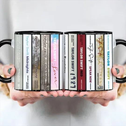 Discover Swift Accent Mug Retro Cassette Albums Collection Music Mug