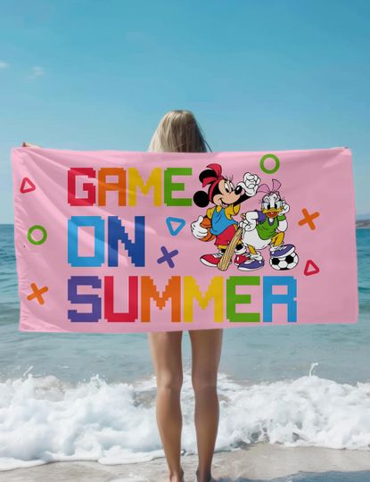 Discover Minnie & Daisy Game On Beach Towel,Girls Summer Swim Towel, Sports Team Gift, Cute Disney Pool Towel, Matching Friends Set