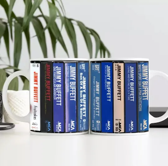 Jimmy Buffett Albums Cassette Coffee Mug