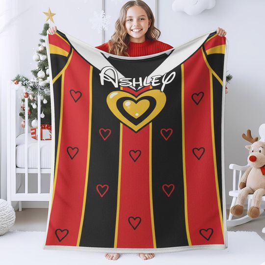 Personalized Female Villains Dress Blanket, Maleficent Ursula Queen of Hearts Blanket, Birthday Gift, WDW Disneyland