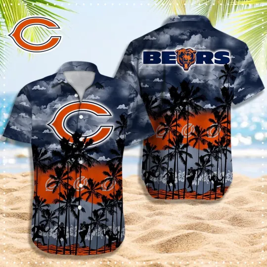 Discover Chicago Football Stormy Palms Hawaiian, Gift For Fans, Gift For Friends