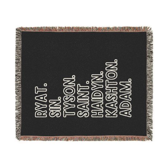 Discover The Lord's Names Woven Blanket | Bookish Gift | Dark Romance | Gift for Her