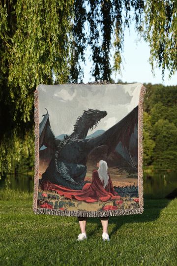 Discover Dark Academia & Abraxos Woven Blanket | TOG Tapestry | Maas Fantasy Throw | Bookish Gift for Booktok | TOG Merch for Readers
