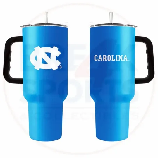 North Carolina Tar Heels 40oz Powder Coat Travel Tumbler with Handle