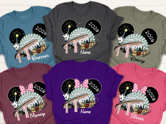 Discover Custom Disney Epcot 2026 Family Trip Shirt